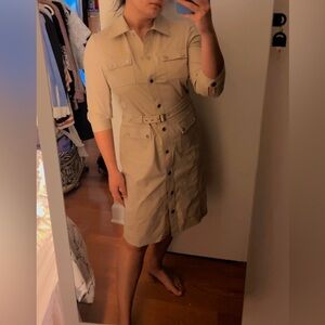 Elegant Beige Belted Trench Coat